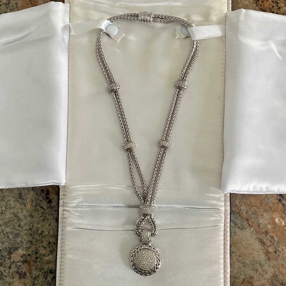 John Hardy Silver and Diamond Necklace